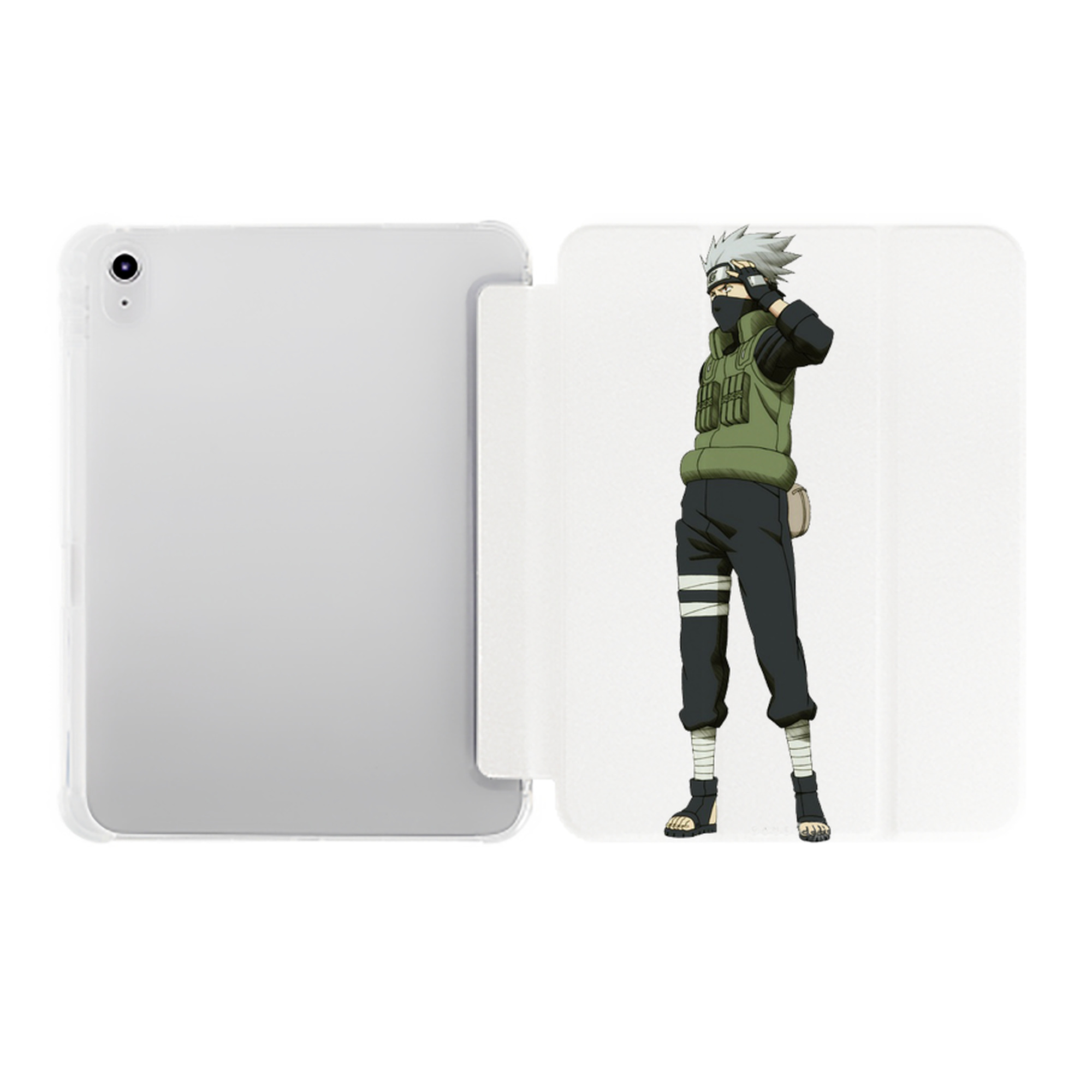 （画像用） NARUTO -ナルト- はたけ カカシ Hatake Kakashi IPad ケース ペン収納付き 三つ折りスタンド PUレザー×シリコン 対応機種9.5/10.5/10.9インチ